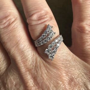 Stunning Sterling Silver and CZ Cocktail Ring NWOT